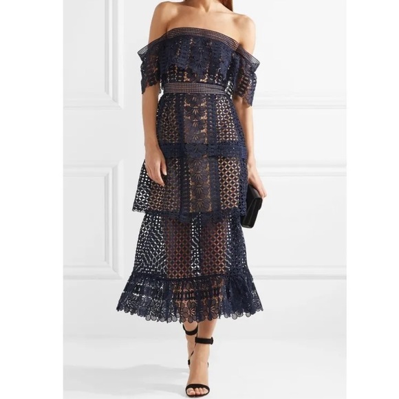 Self-Portrait Dresses & Skirts - Self-Portrait guipure lace dress